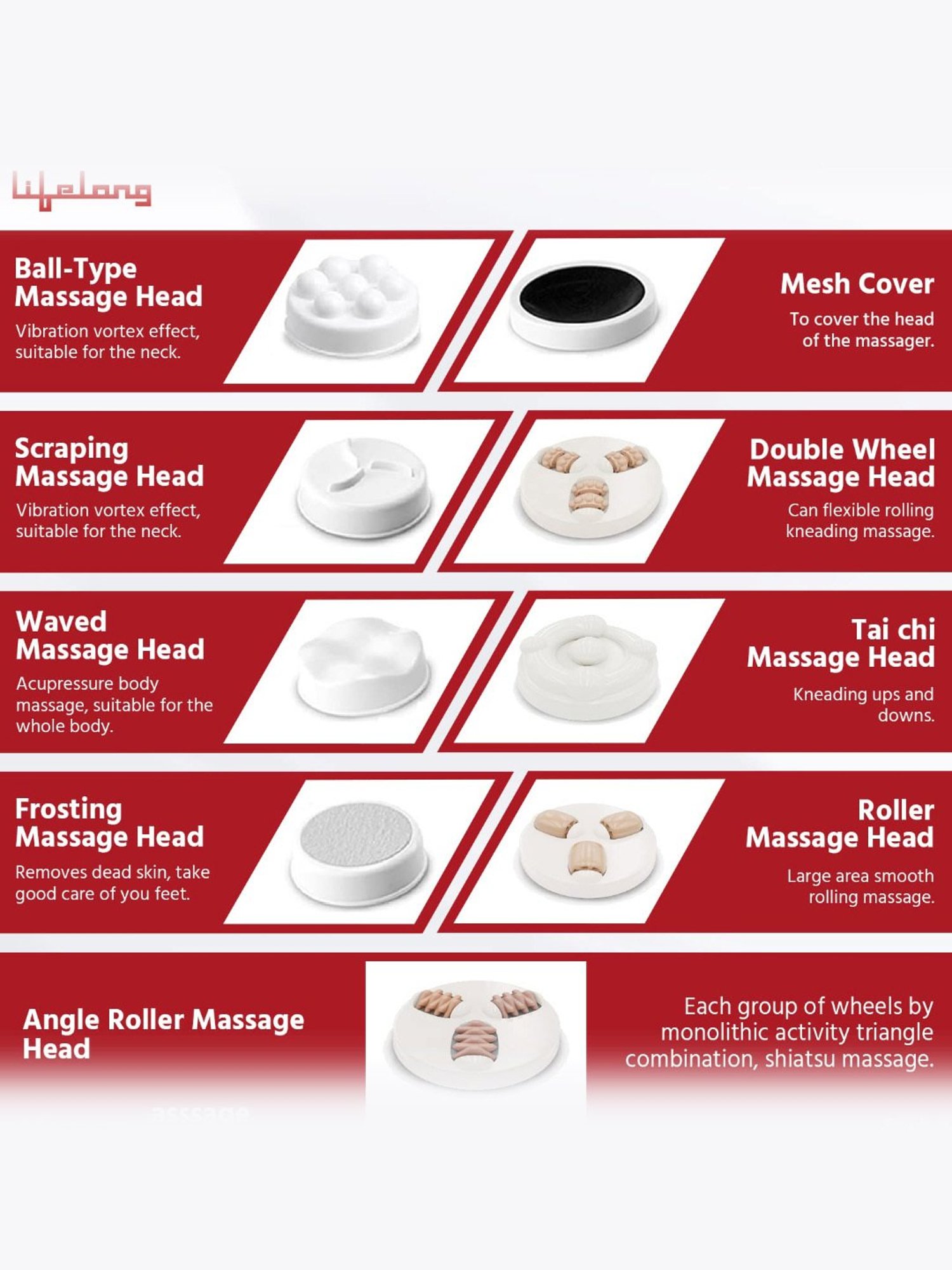 Lifelong LLM180 Electric Handheld Full Body Massager (Brown)