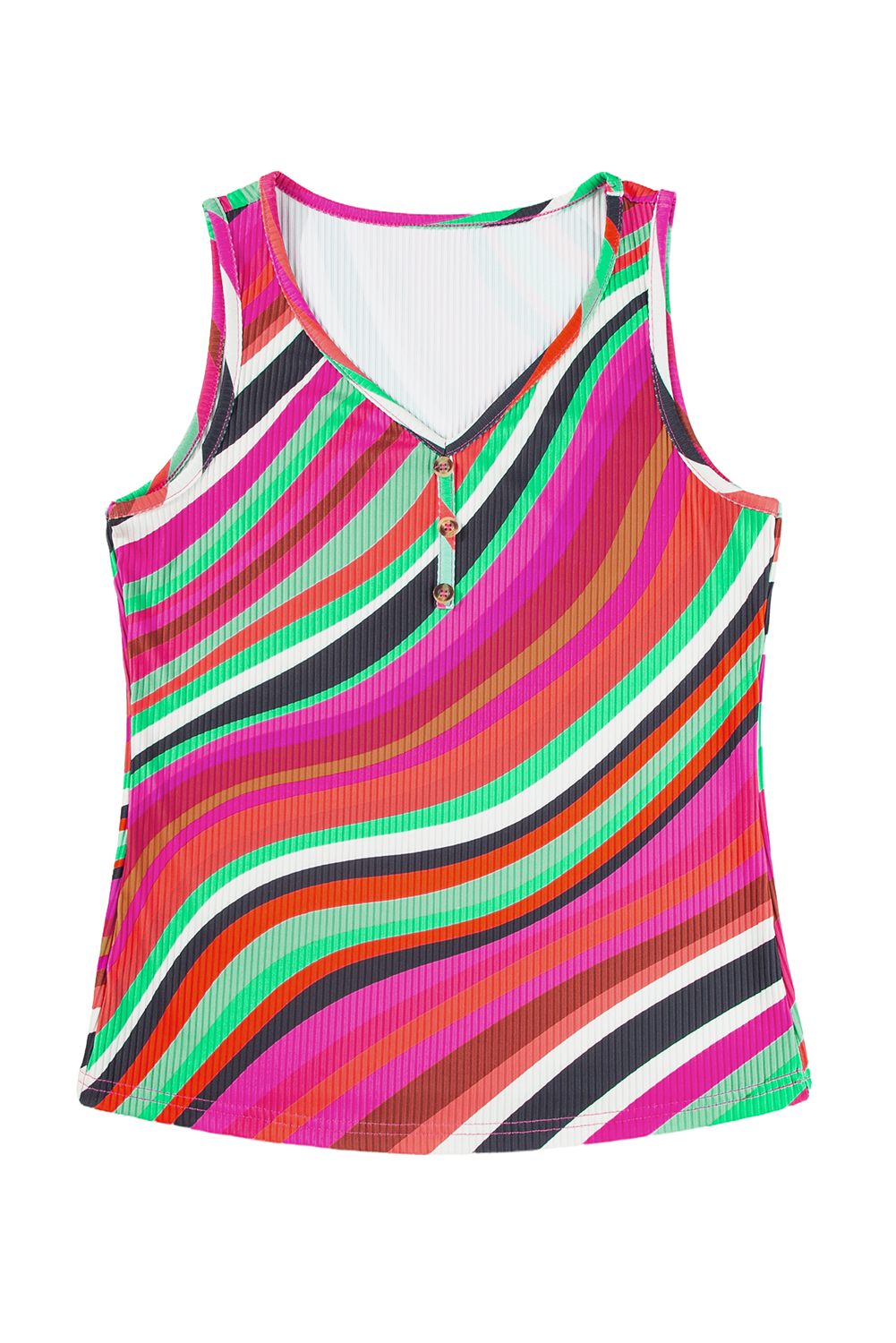 Pink Casual Solid Color Crew Neck Tank Top