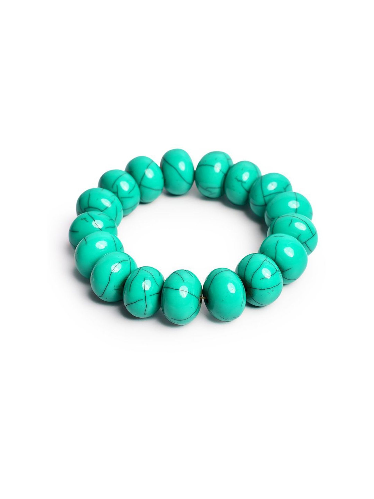 IMLI STREET Turquoise Artificial Beaded Stretchable Bracelet for Women