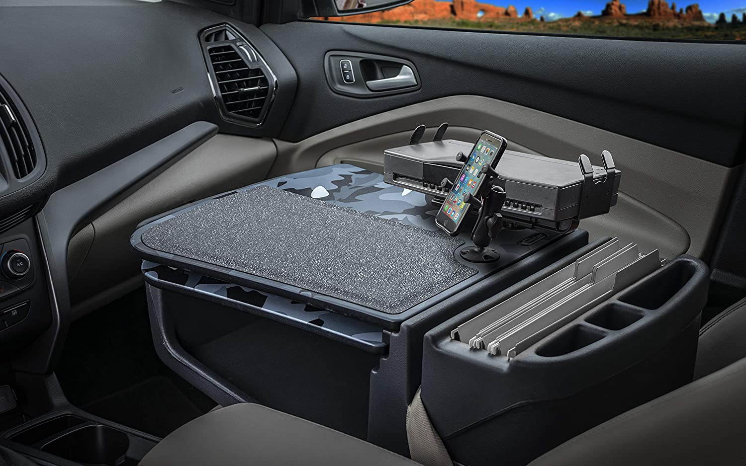 GripMaster Urban Camouflage  with Built-in Power Inverter, X-Grip Phone Mount and Printer Stand