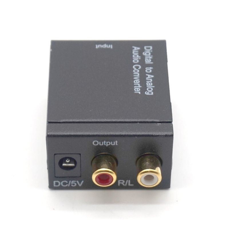 Plugadget Digital to Analog Audio Converter Toslink SPDIF Coax To Analog RCA Audio Converter Adapter + Fiber Optic Cable