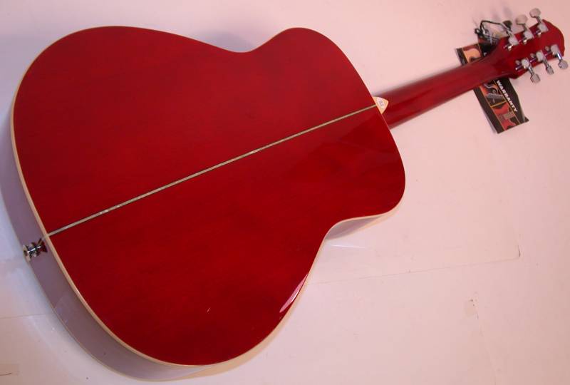 Oscar Schmidt 1/2 Size Acoustic Guitar,Trans Red, OGHSTR