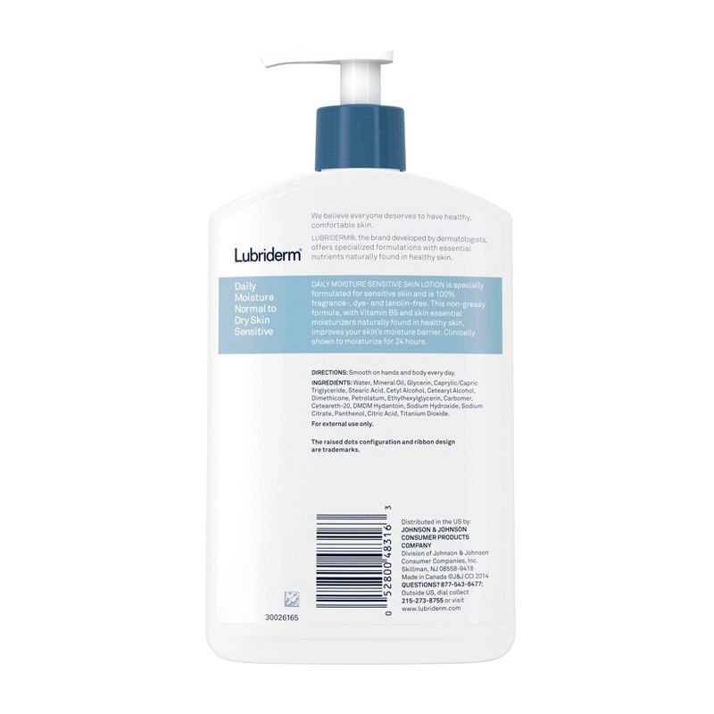 Unscented Lubriderm Daily Moisture Body Lotion for Sensitive Skin - 16 fl oz