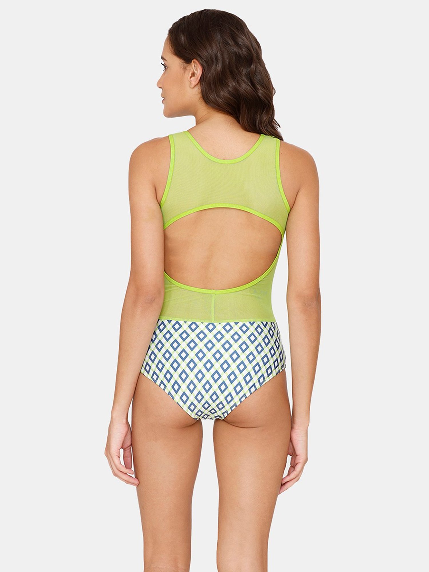 Coucou by Zivame Green Printed Swimsuit
