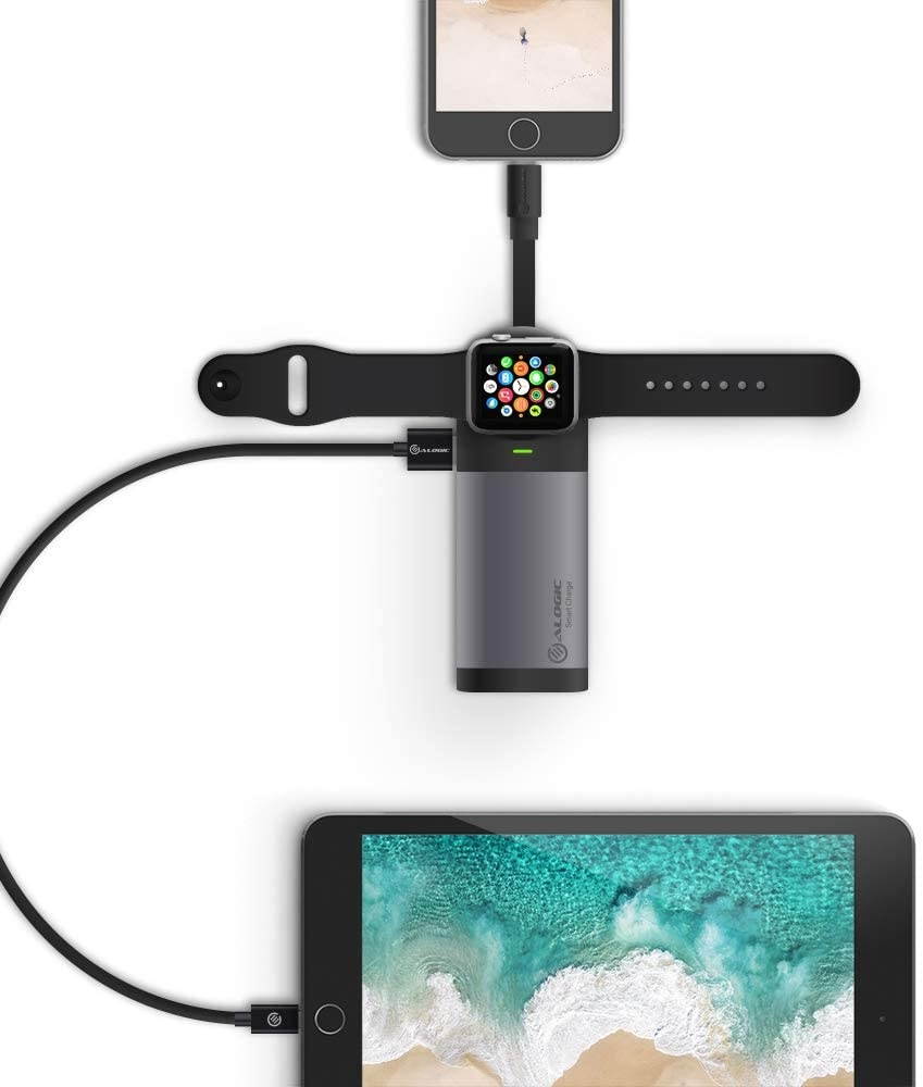 ALOGIC 6700mAh Power Bank for Apple Watch & iPhone with Integrated Lightning Cable Portable Charger with Fast Charging Lightning Cable MFi Certified Compatible with Apple iWatch and iPhone
