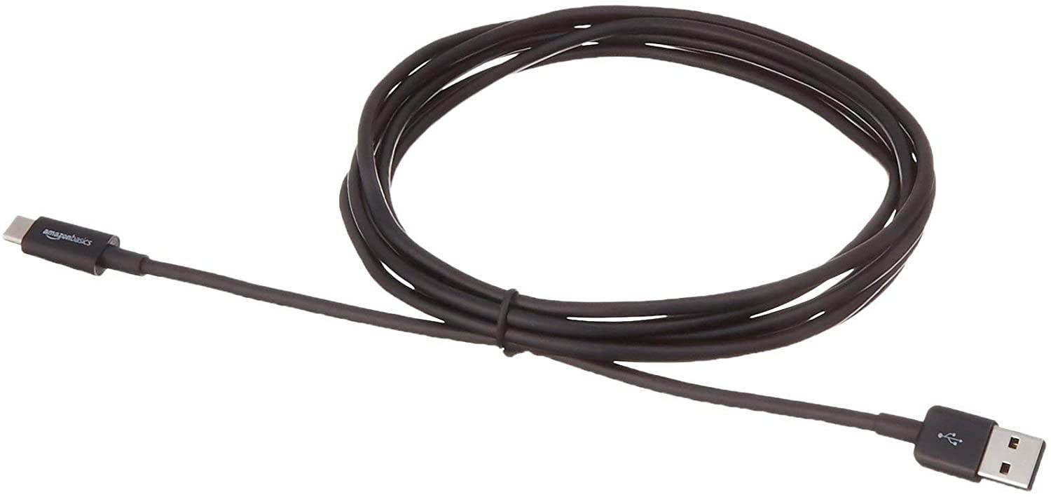 AmazonBasics USB Type-C to USB-A 2.0 Male Charger Cable - 9 Feet (2.7 Meters) - Black 1-Pack