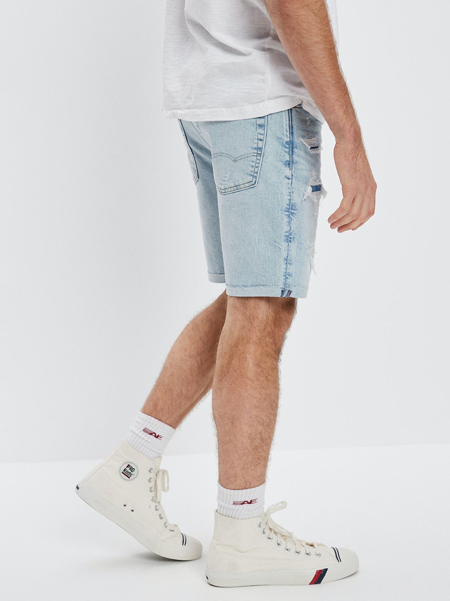 American Eagle Light Blue Regular Fit Denim Shorts