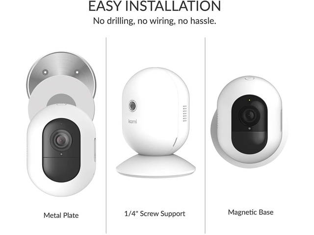 Kami by Yi Camera HD 1080P Wire-Free Home Security Camera Kit, Outdoor Rechargeable Battery with Motion Detection, Night Vision, 2-Way Audio & 6 Months 7-Day Cloud Service via Kami APP or YI Home APP