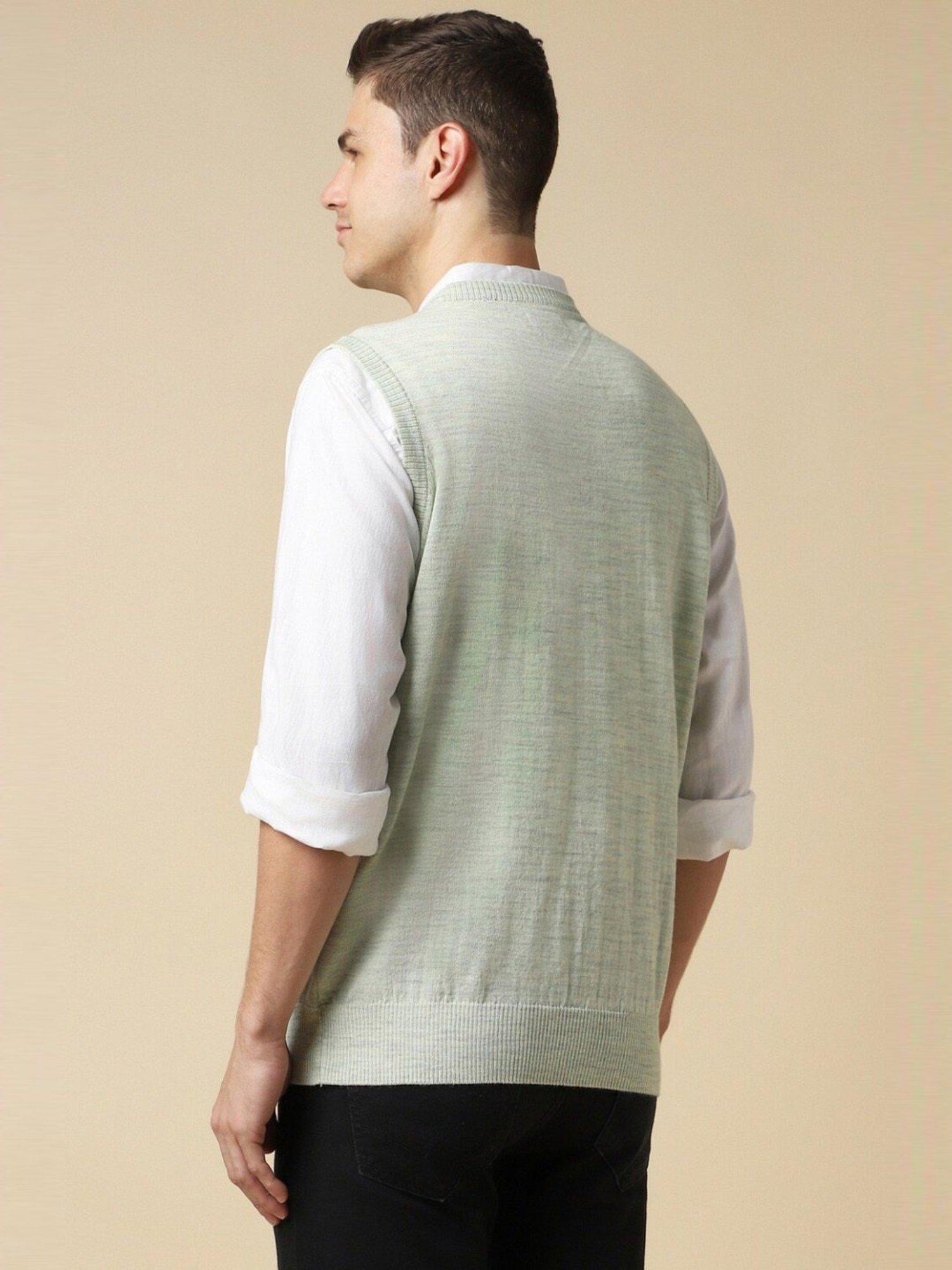 Allen Solly Green Regular Fit Sweater