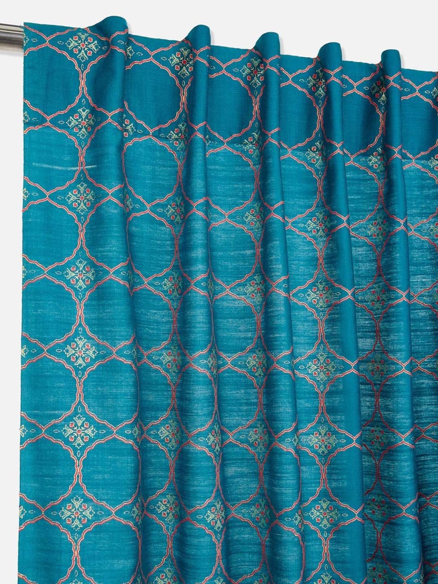 Fabindia Standalone Blue Viscose Door Curtains