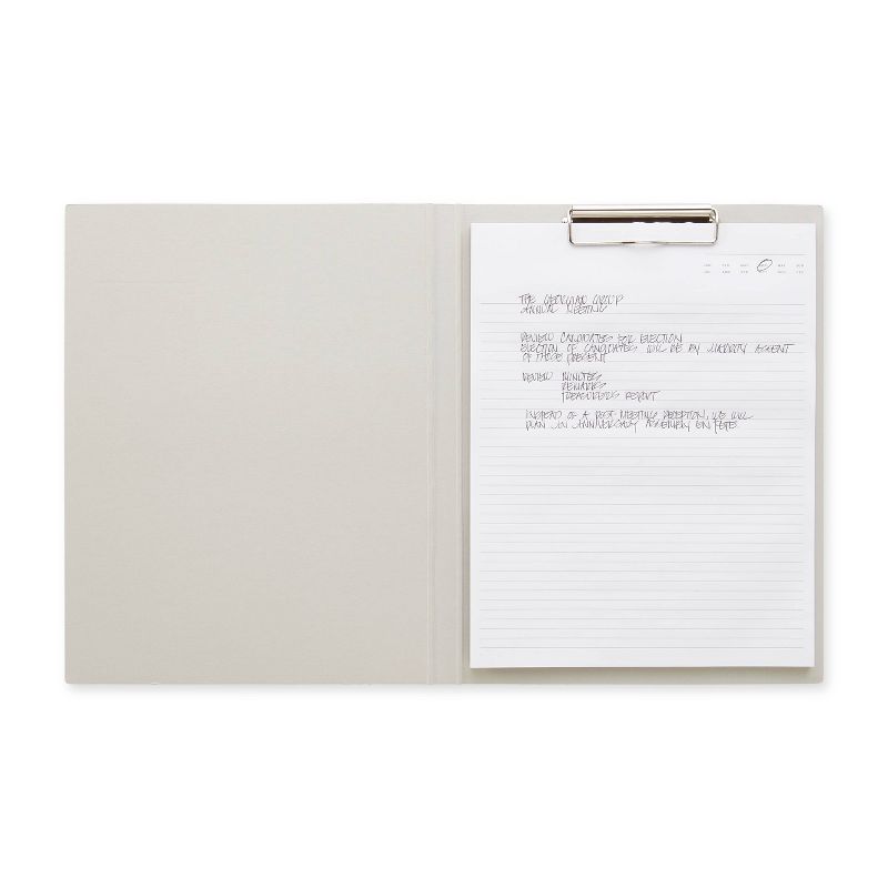 Pad Folio with Clip and Paper Pad Gray - Good Office Day