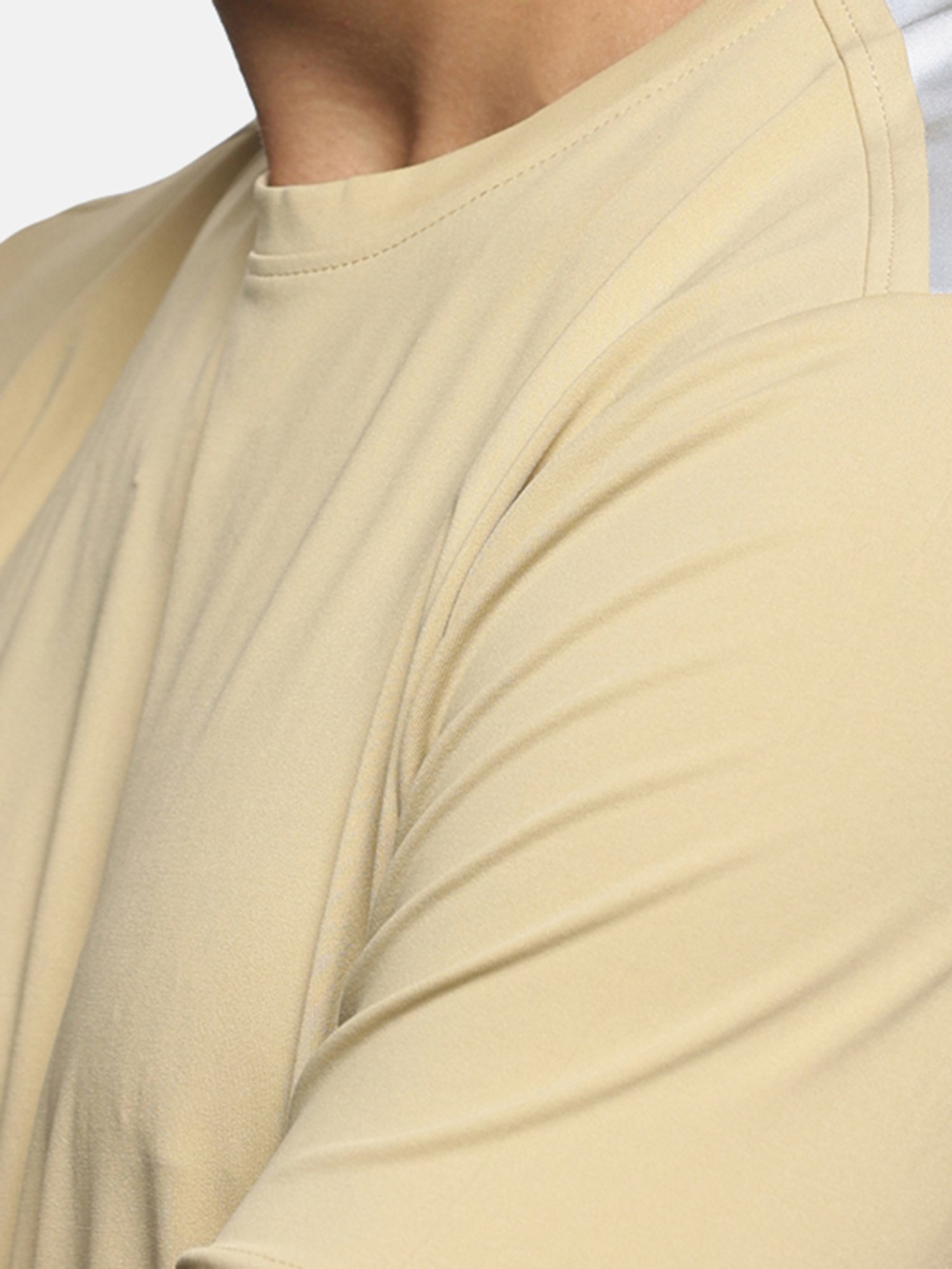 DOMIN8 Men Breathable Quick Dry Regular Fit Sports T-Shirt (Beige)