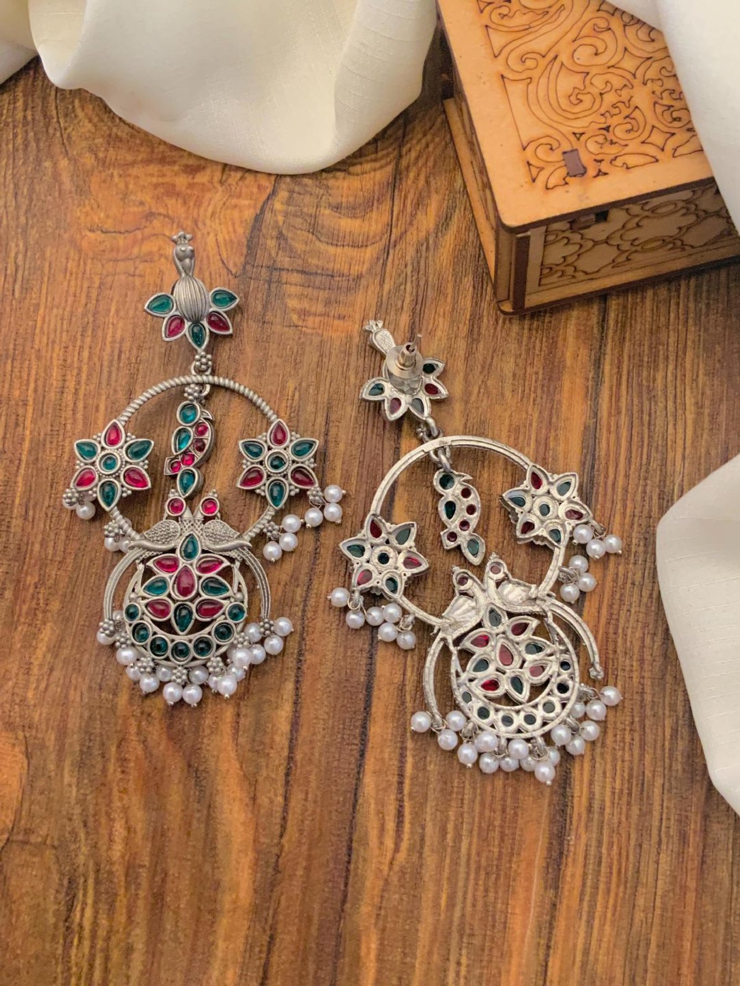 Abdesigns High-Quality Ornamental German Silver Earrings