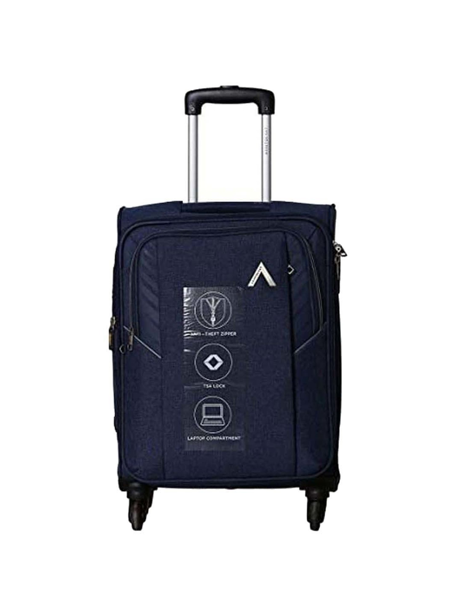 Aristocrat Octavia Navy Solid Soft Cabin Trolley Bag - 39 cm