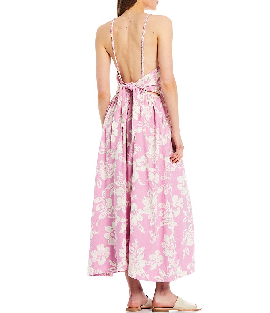 Free People The Perfect Square Neck Sleeveless Floral Midi Sundress