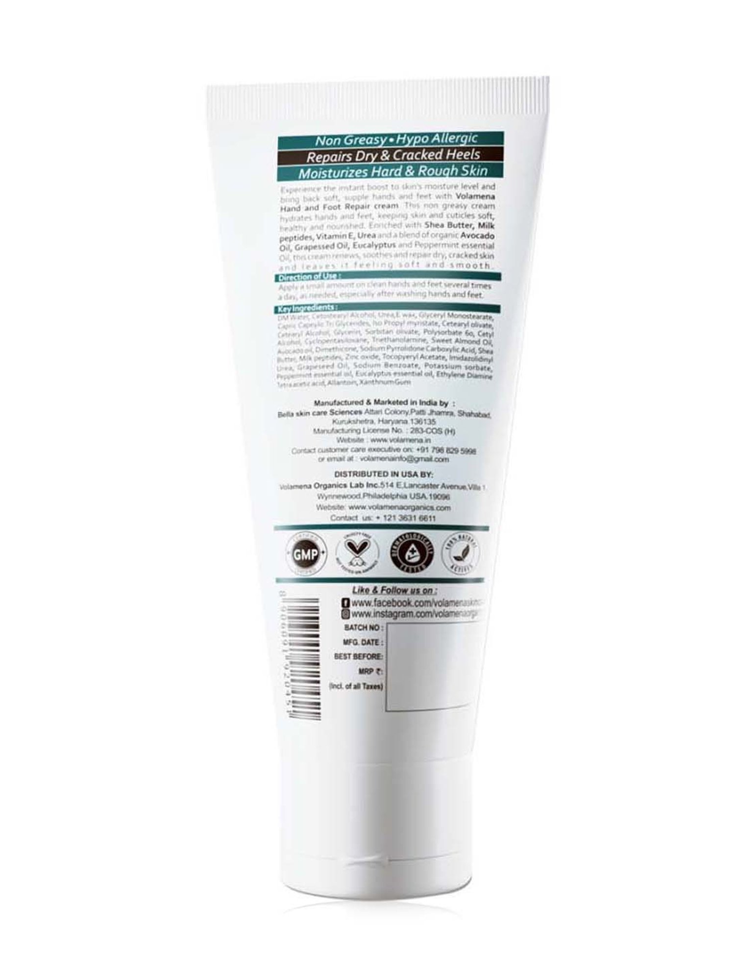 Volamena Hand And Foot Repair Cream - 100 ml