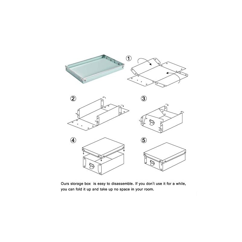Storage Box, Decorative Storage Bins with Lid,3 in 1 Set,Plastic,with Handles,Press-Stud Fastening,Moisture-proof,Foldable for Space Saving Storage,for Clothes,Cosmetic,Blankets (Green)