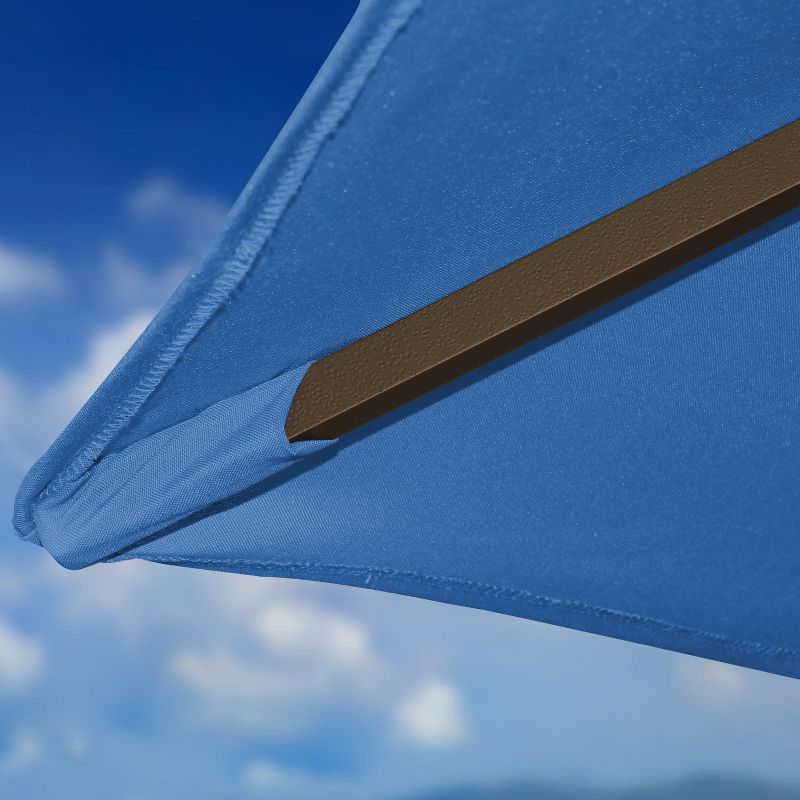 Astella  11 Ft. Aluminum Patio Umbrella W/ Crank Lift - Black Frame / Polyester Pacific Blue Canopy LUNA116P117-P01