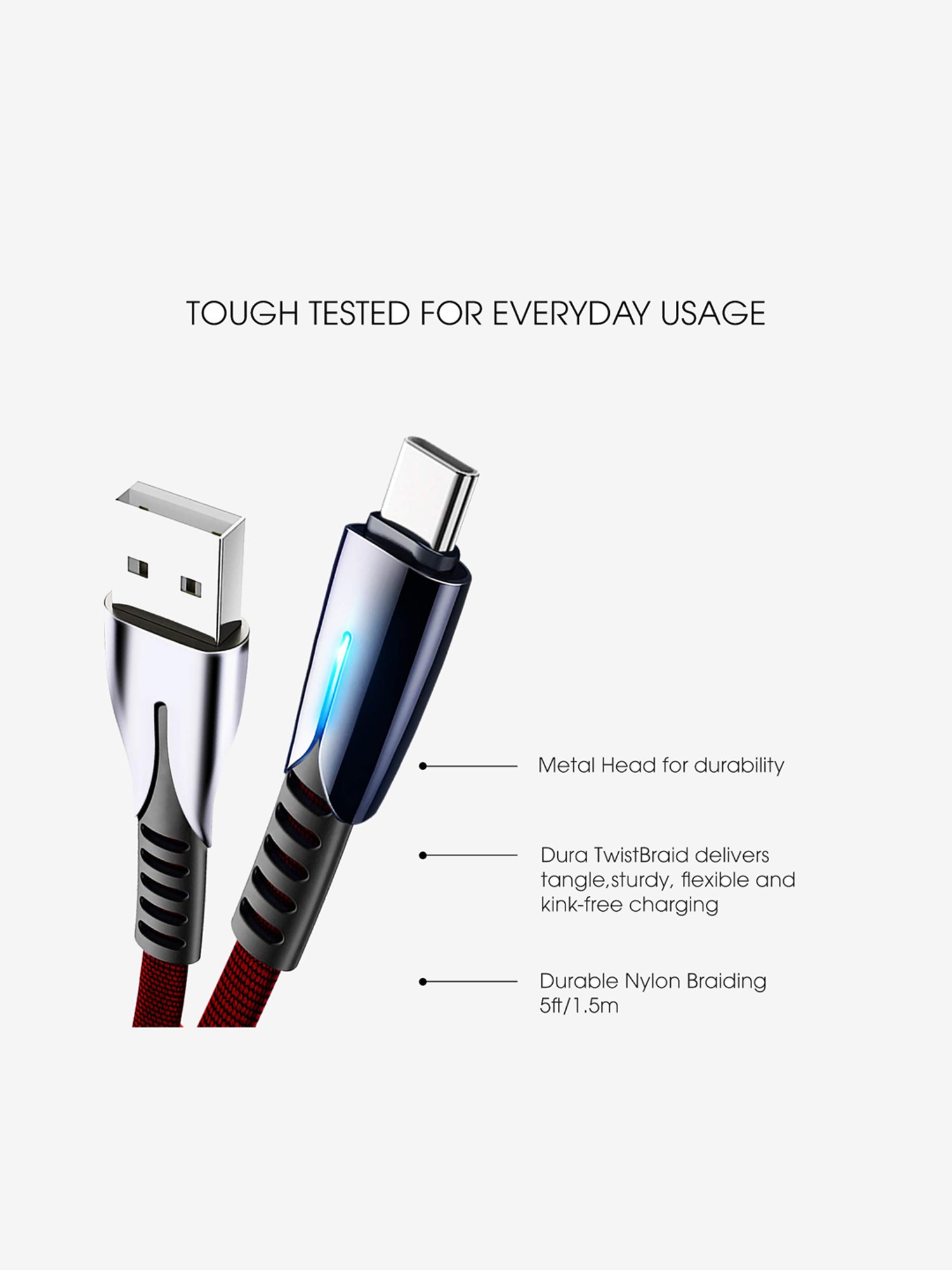 Moerdon MUC-C4C100W 100 Watt Fast Charging Data transfer Cable (Black)