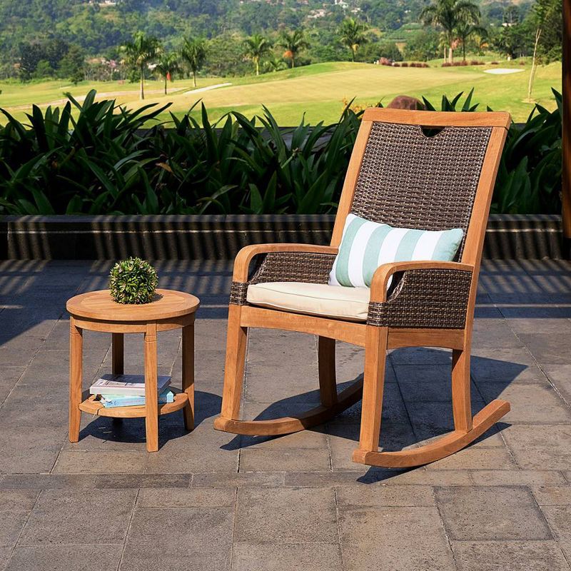 Palma 3pc Teak Patio Rocking Chair Chat Set - Cambridge Casual