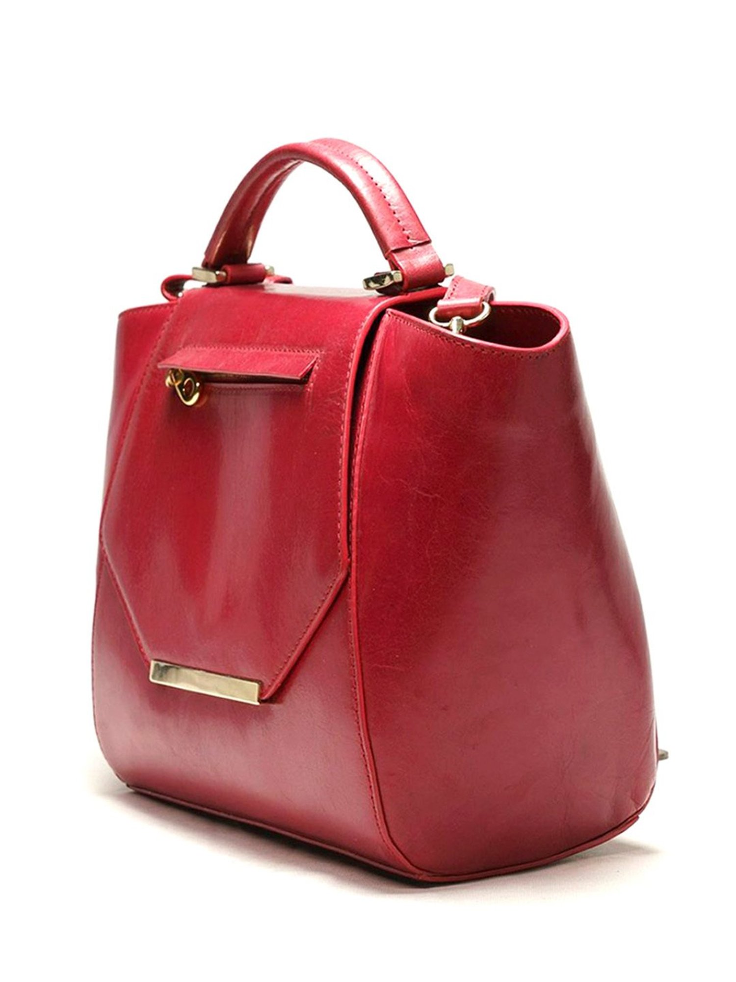 RI2K London Red Leather Medium Satchel Handbag