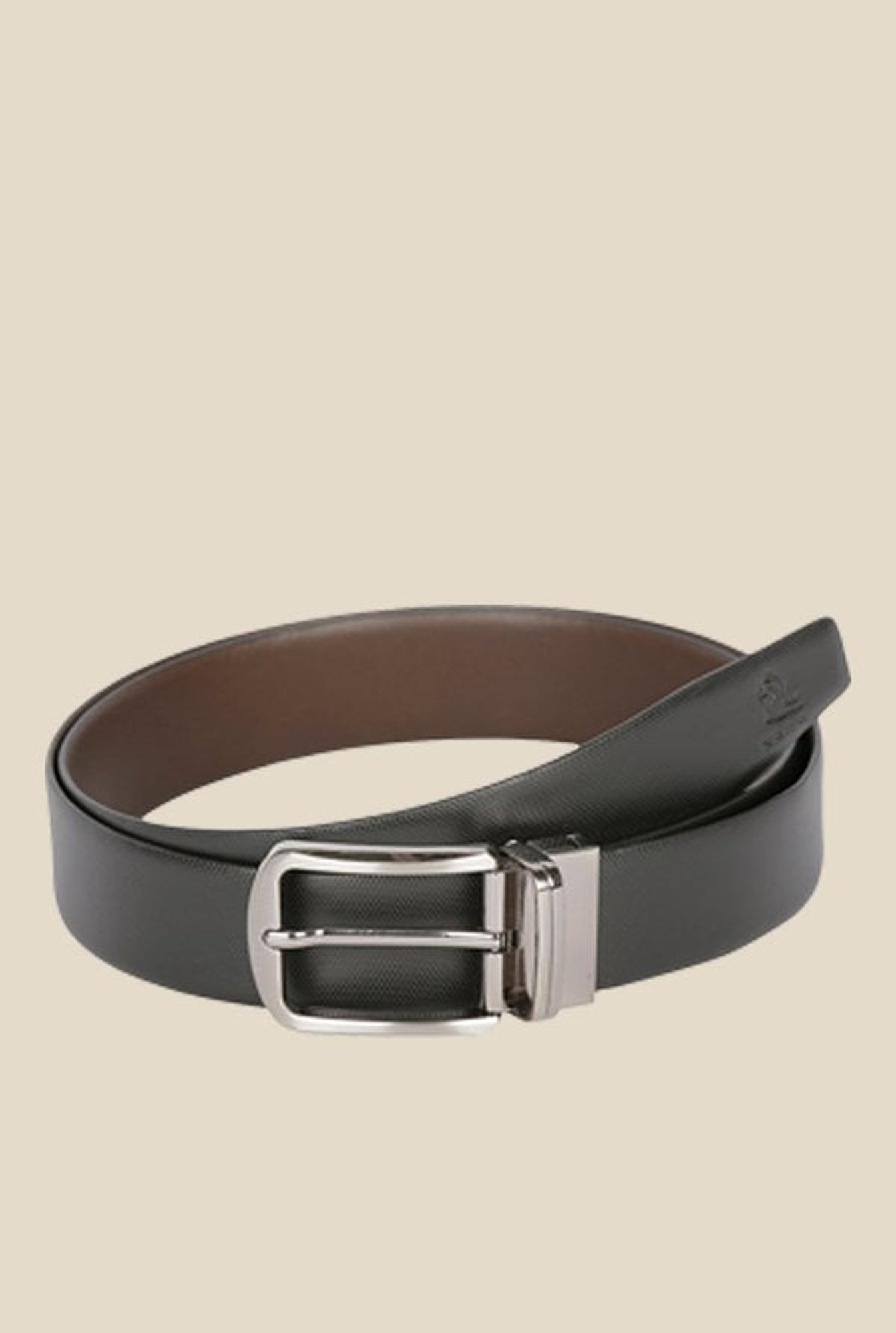 Kara Black Textured Leather Belt