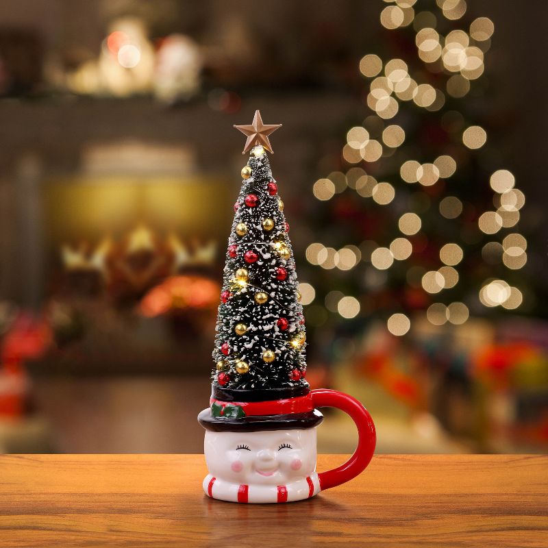 Mr. Christmas Mug with Sisal Tree - Snowman Christmas Decoration - 14"