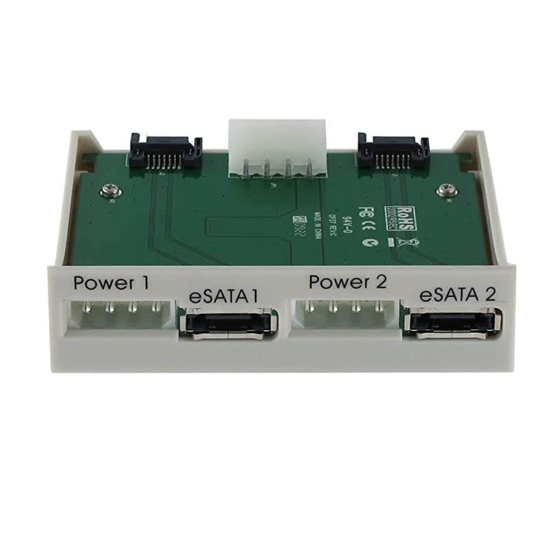 2 Port eSATA Floppy Bay Front Panel with Power Connector (Beige)