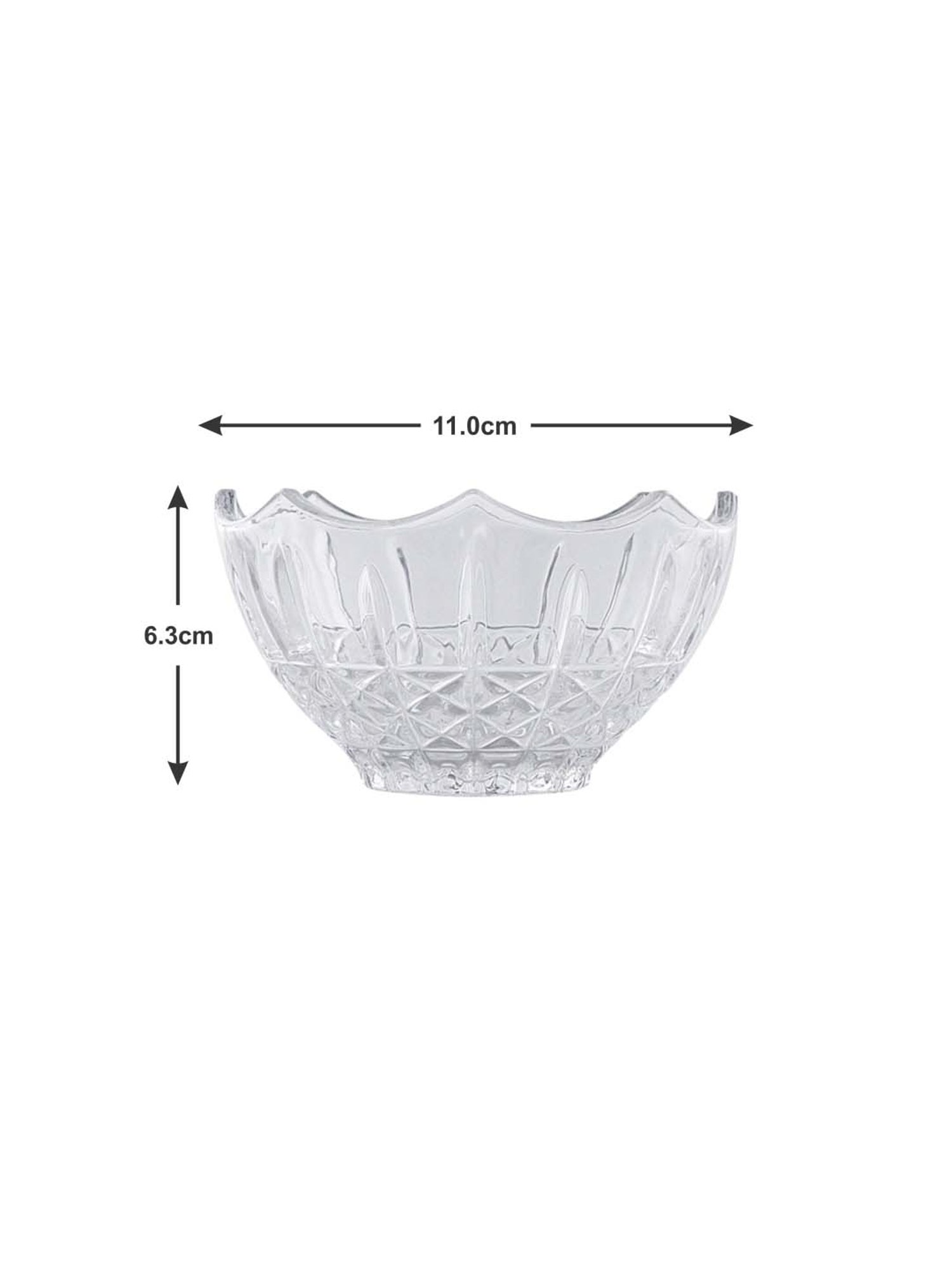 Goodhomes Transparent Glass 8 Piece Bowl & Drinking Glass Set (6pcs glasses and 2pcs bowls)