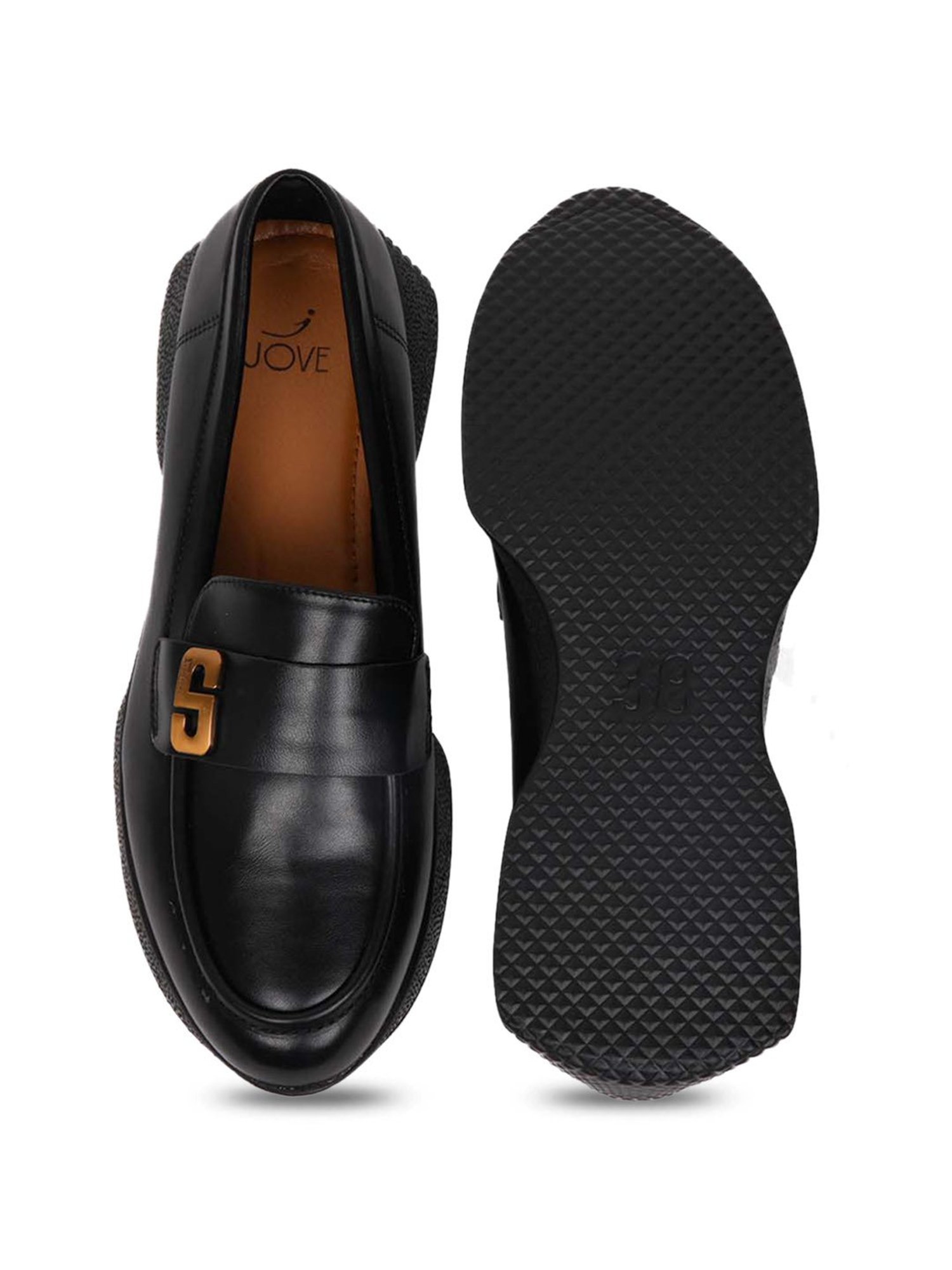 Jove Women's Black Wedge Loafers