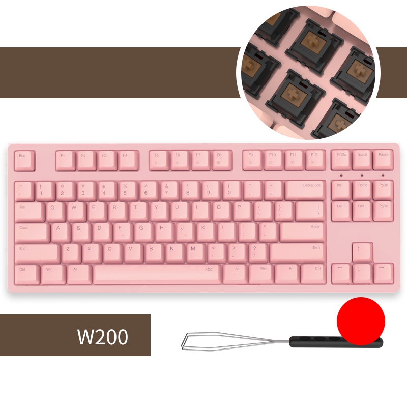 iKBC Typeman W200  2.4Ghz Wireless 87 keys PBT Keycaps Mechanical Gaming Keybaord-Cherry MX Blue( Black)