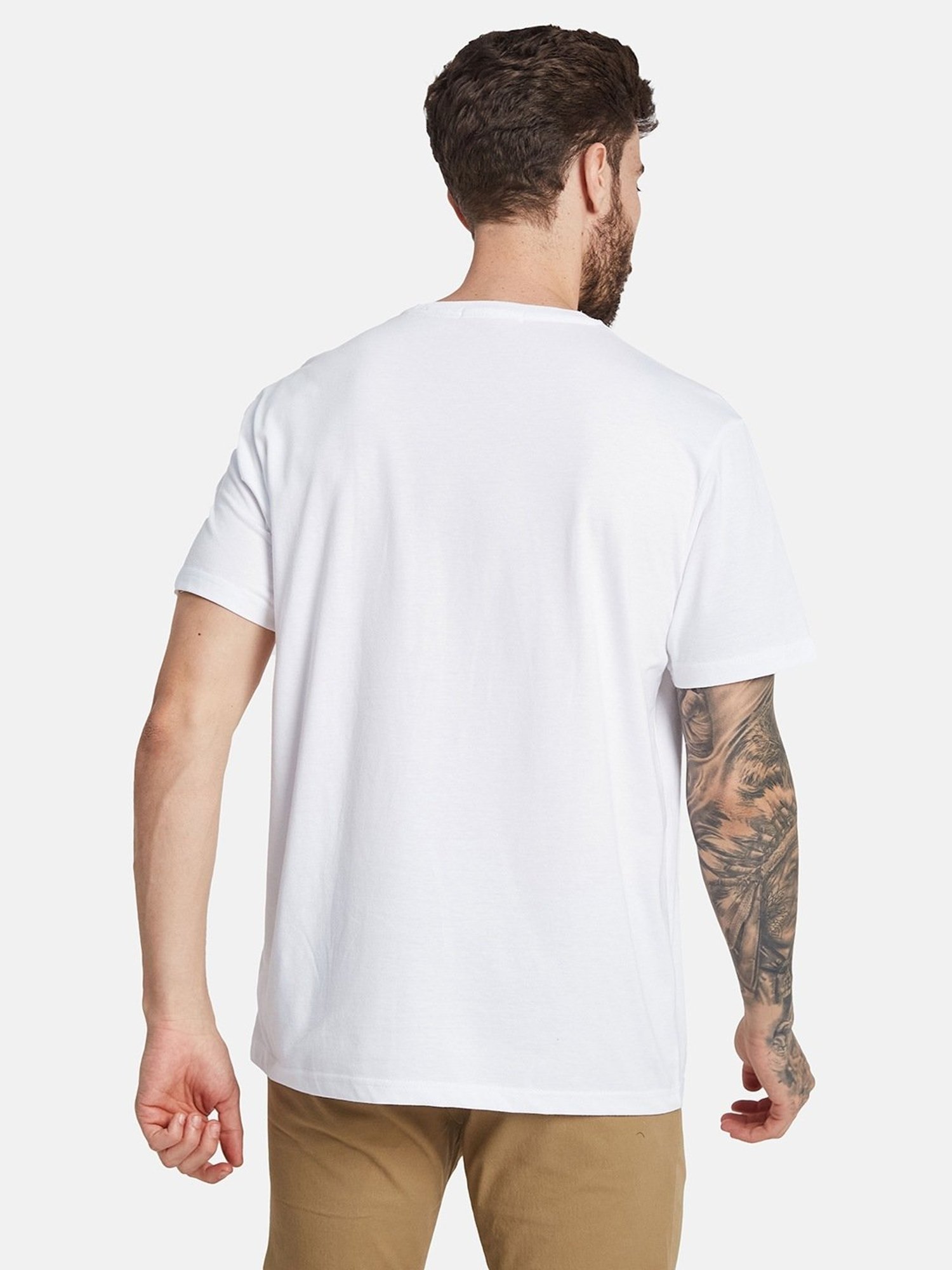 Octave White Regular Fit Printed T-Shirt
