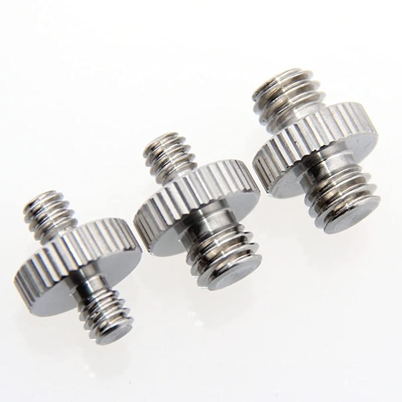 1/4" Male to 1/4" Male & 1/4" Male to 3/8" Male & 3/8" Male to 3/8" Male Thread Screw Adapter for Camera Tripod