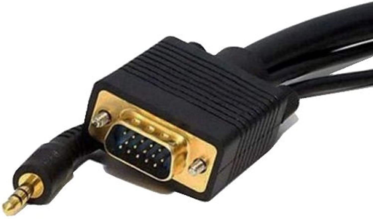 VGA SVGA Monitor Cable with Audio 3 Feet (0.9 Meters) HD15 (Male to Male) with 3.5mm Stereo Audio Monitor Cable 3ft (0.9M) (5 Pack)