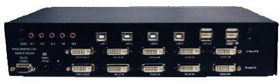Smartavi DVN-4DUOS 4x2 DVI-D/USB2.0/1.1 /Stereo Audio KVM Switcher