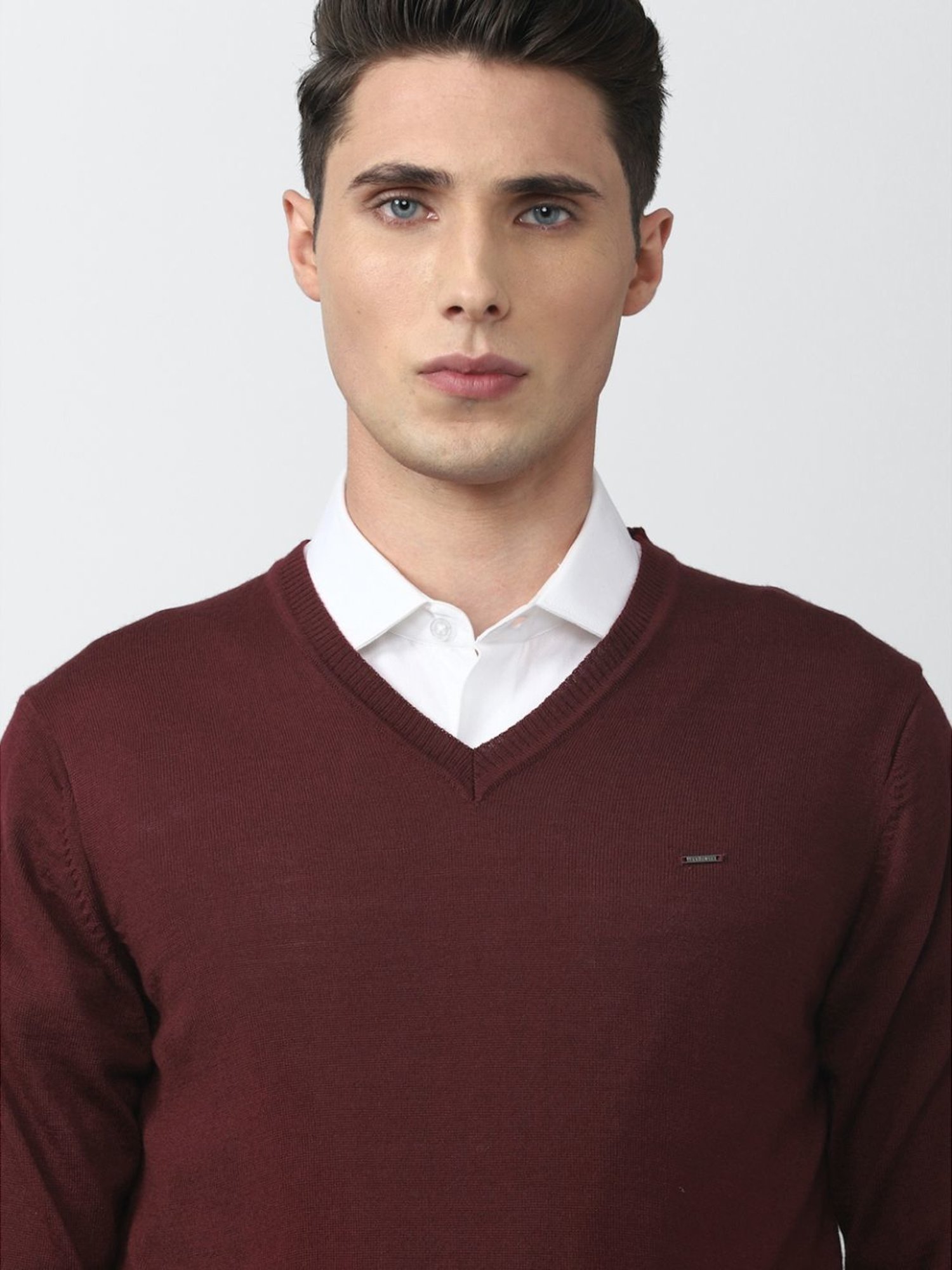 Van Heusen Maroon Regular Fit Sweater
