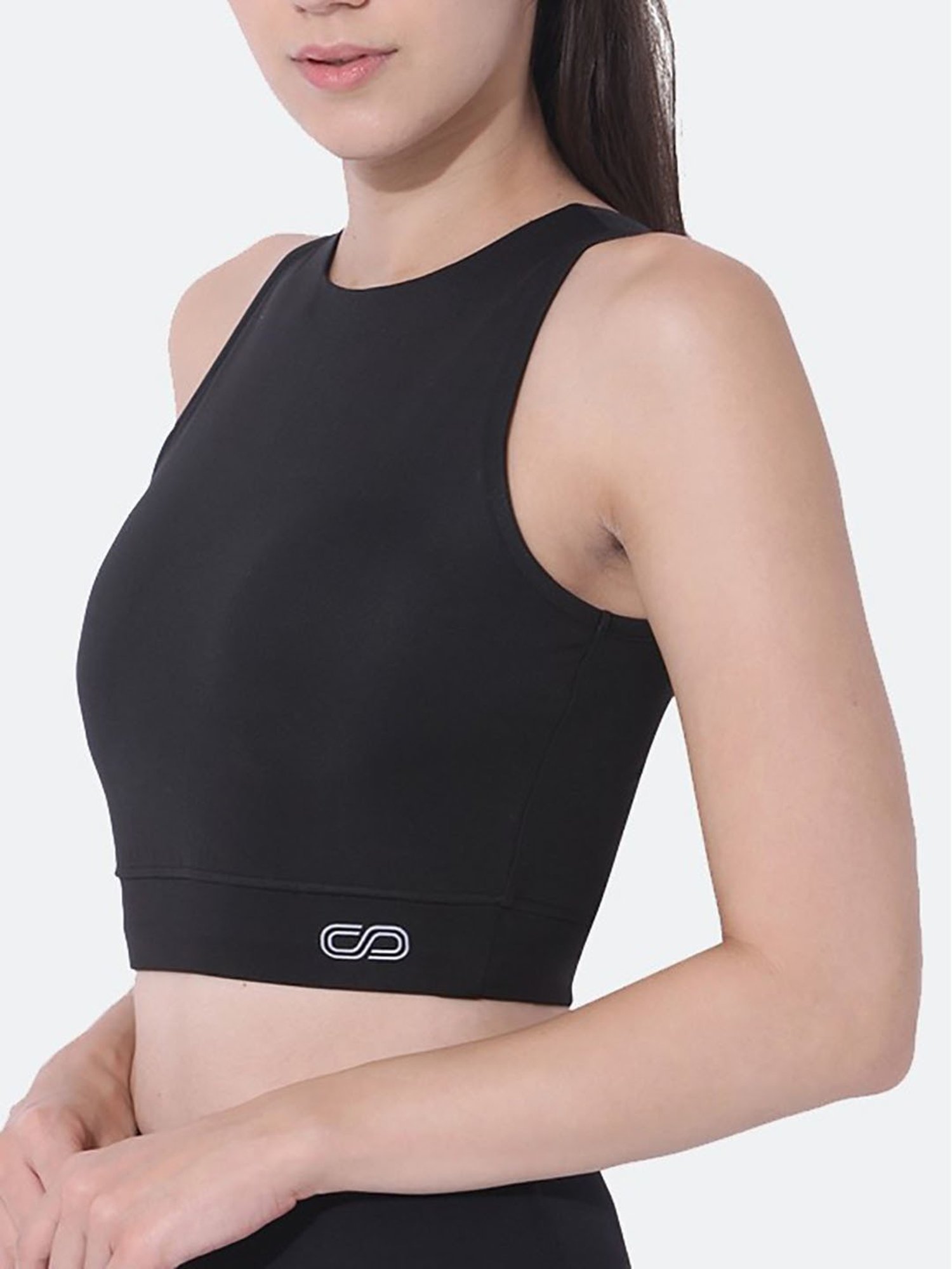 SILVERTRAQ Black Relaxed Fit Crop Top