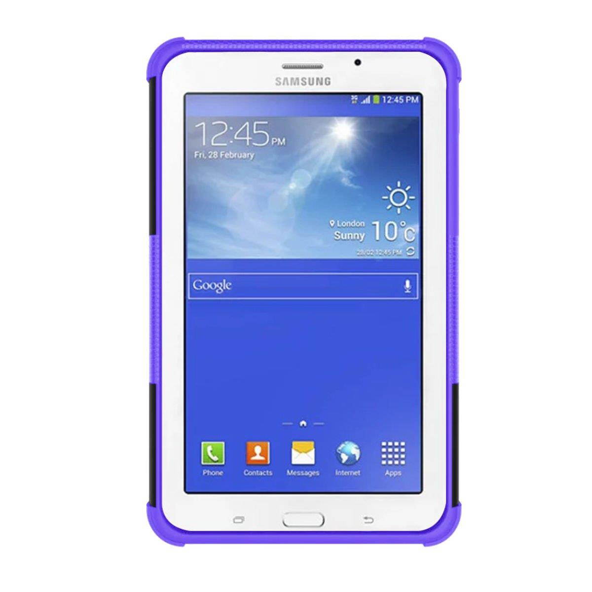 Hybrid Protective Hard Case Cover for Samsung Galaxy Tab 3 Lite 7.0" Purple