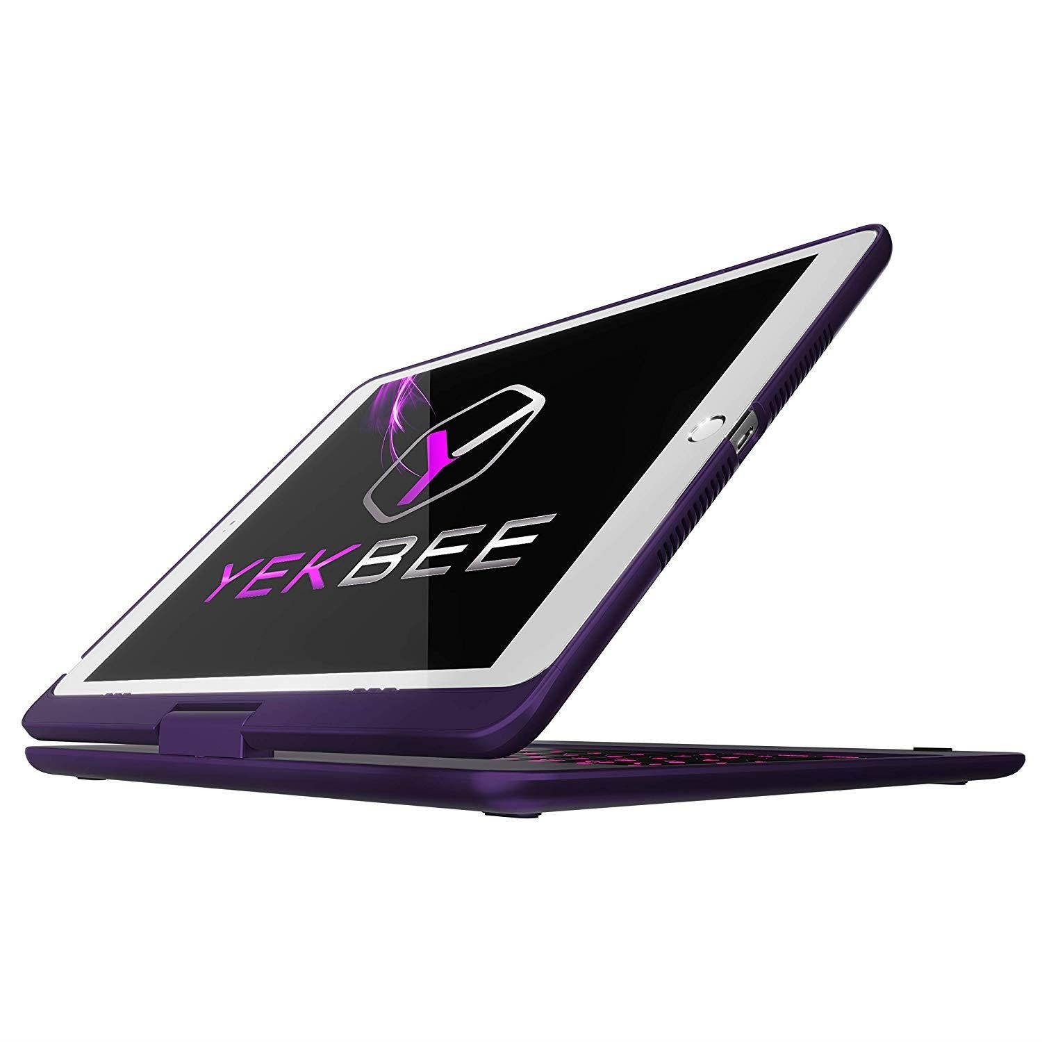 iPad Keyboard Case for iPad 2018 (6th Gen) - iPad 2017 (5th Gen) - iPad Pro 9.7 - iPad Air 2 & 1 - Thin & Light - 360 Rotatable - Wireless/BT - Backlit 10 Color - iPad Case with Keyboard (Violet)
