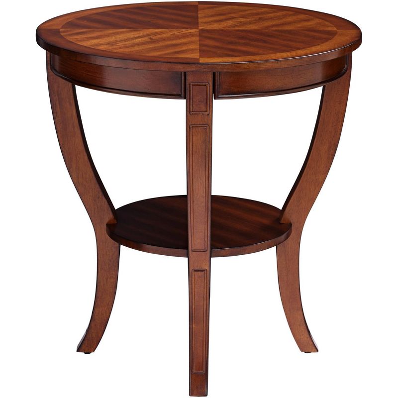 Elm Lane Patterson II Americana 26" Wide Cherry Wood Round End Table