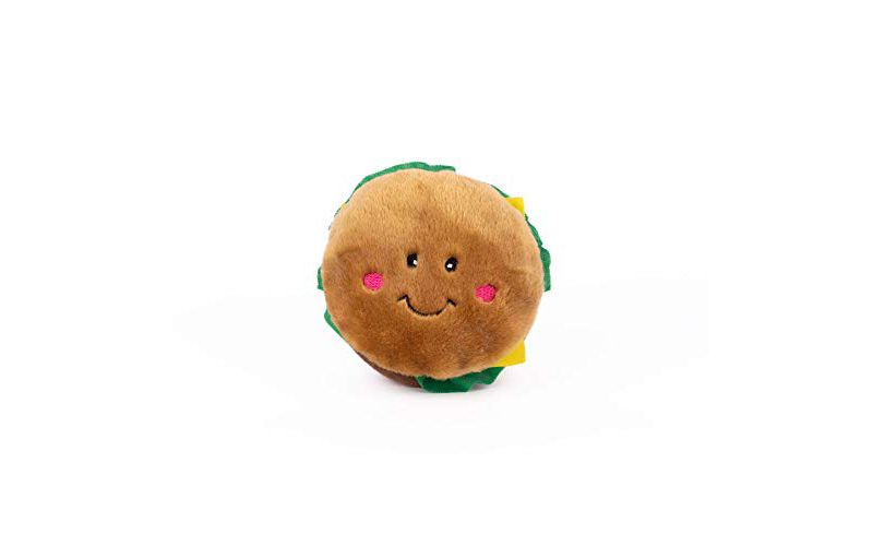 ZippyPaws - NomNomz Plush Squeaker Dog Toy for The Foodie Pup - Hamburger