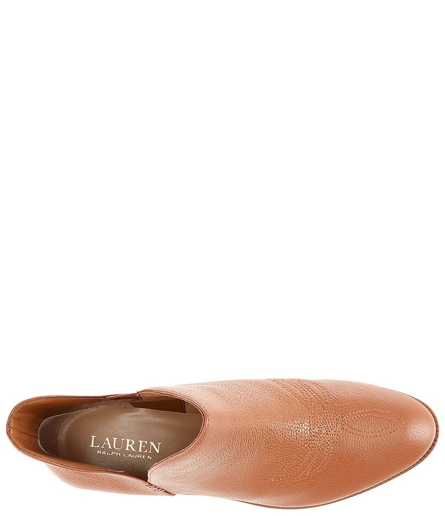 Lauren Ralph Lauren Prestyn Tumbled Leather Western Booties