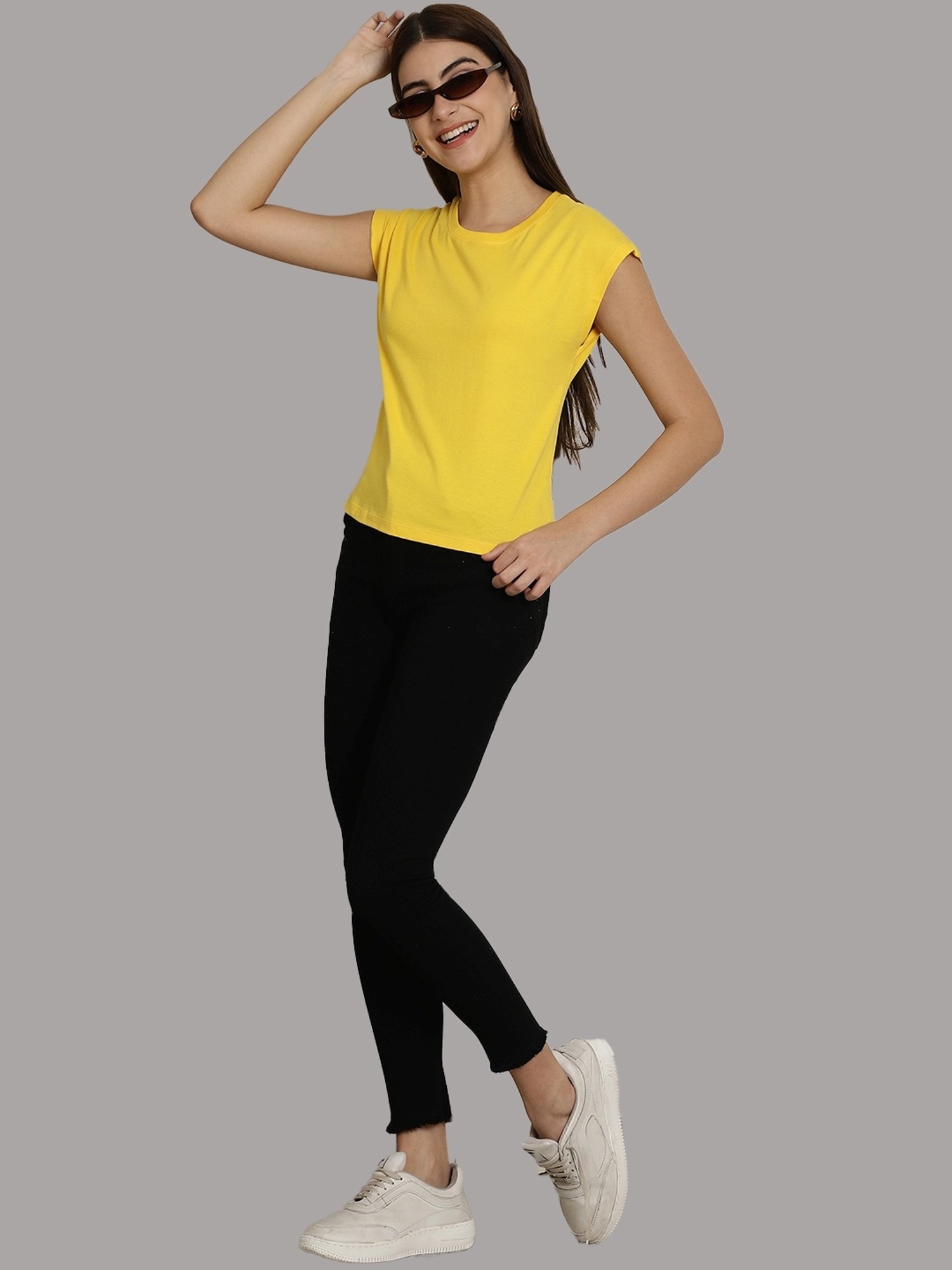 Friskers Yellow Slim Fit Sports T-Shirt