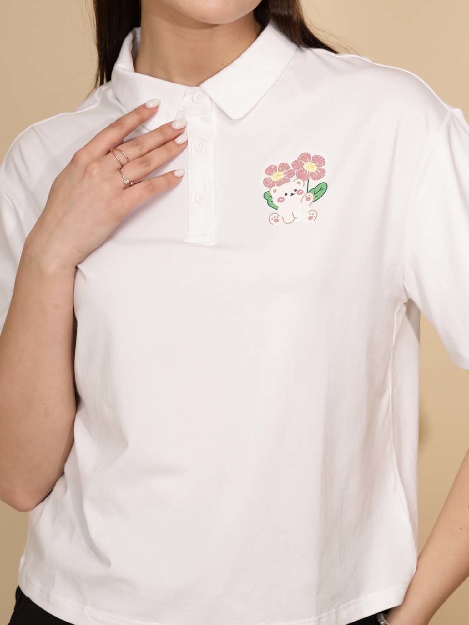 Global Republic White Graphic Print T-Shirt