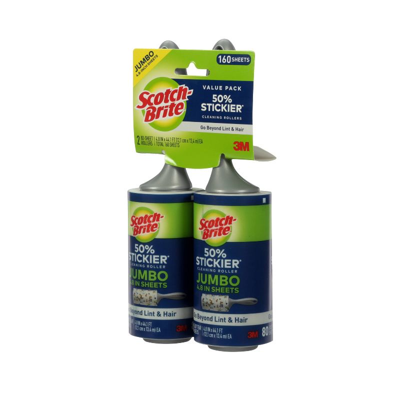 Scotch- Brite Extra Large Lint Rollers - 2pk, 80 Sheets