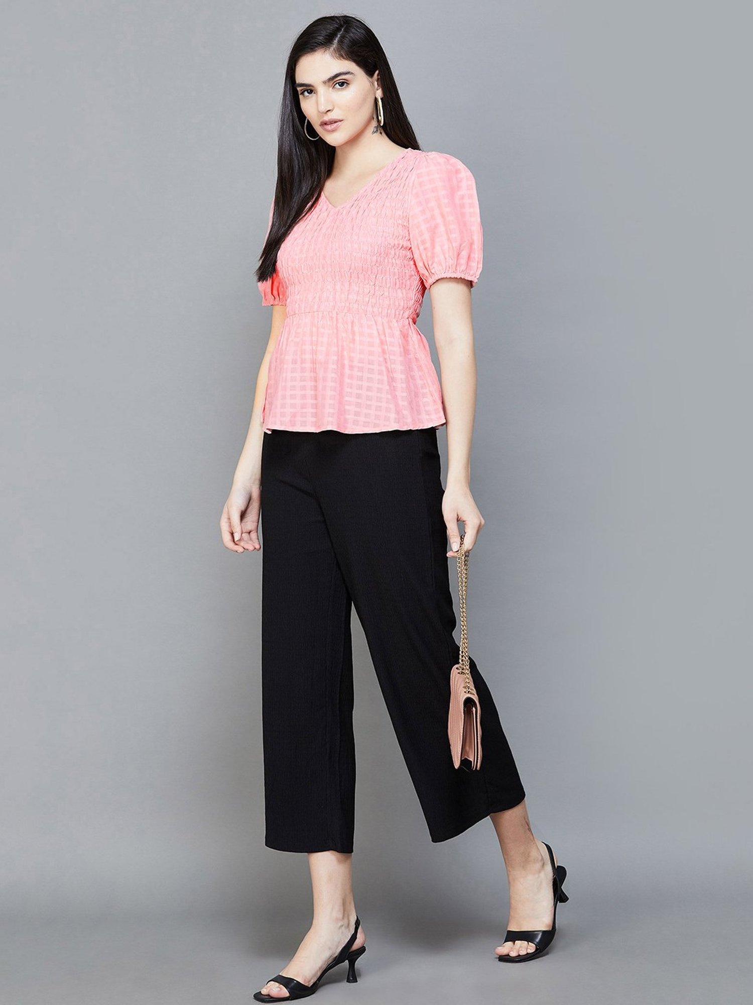 Code by Lifestyle Pink Cotton Striped Top