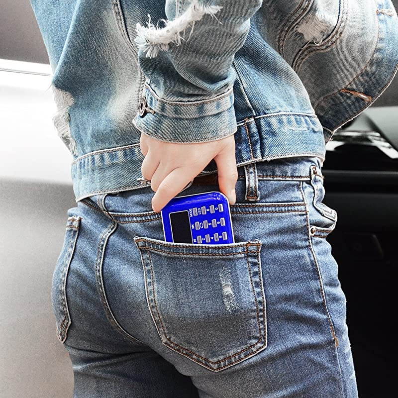Mini Digital AM FM Radio Media Speaker MP3 Music Player Support TF Card/USB Disk with LED Screen Display and Emergency Flashlight Function (Blue-Upgraded)