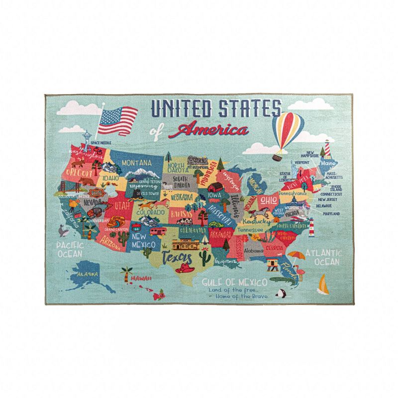 5'2"x7'2" Carmela Rug Blue/Ivory - SoHome