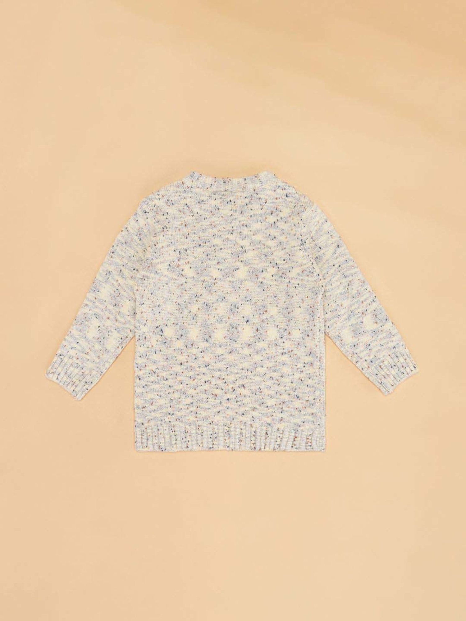 MINIKLUB Girls Green Self Design Full Sleeves Sweater