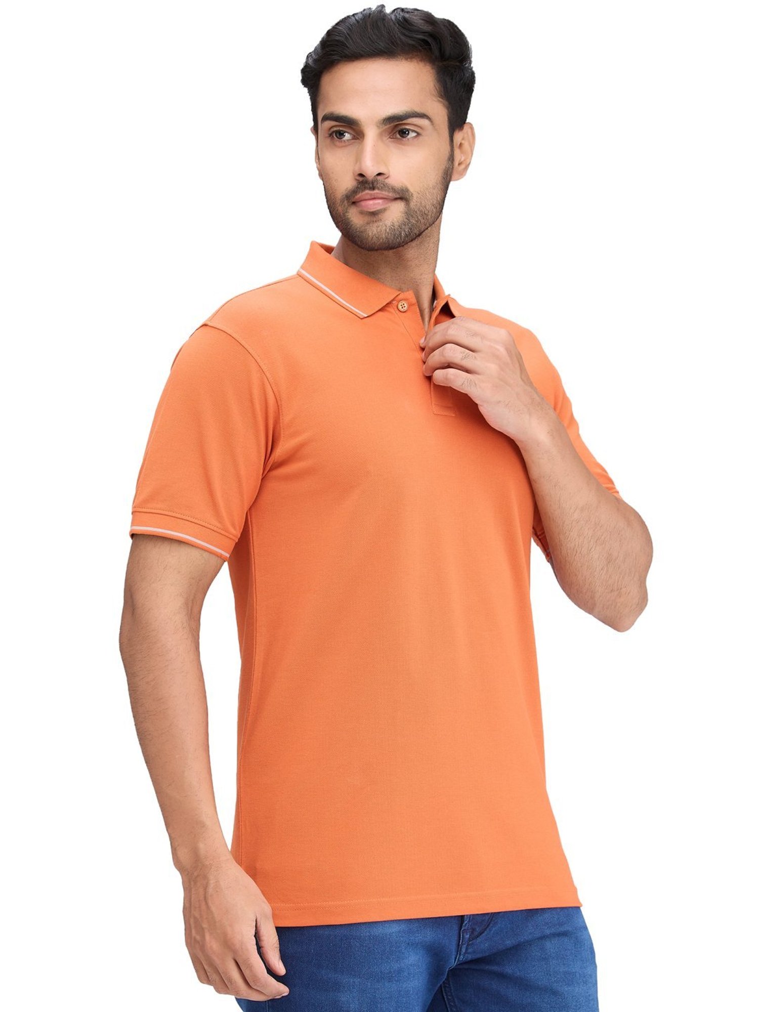 Raymond Orange Slim Fit Polo T-Shirt